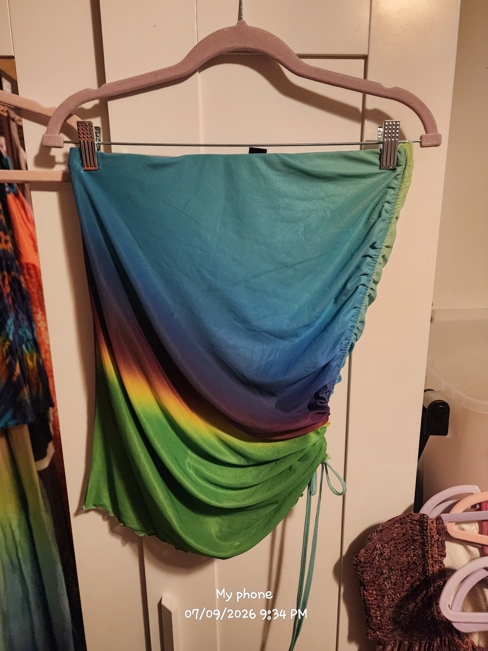 Women’s Gradient Tie-Side Swim Skirt Cover-Up - Blue/Green Multi